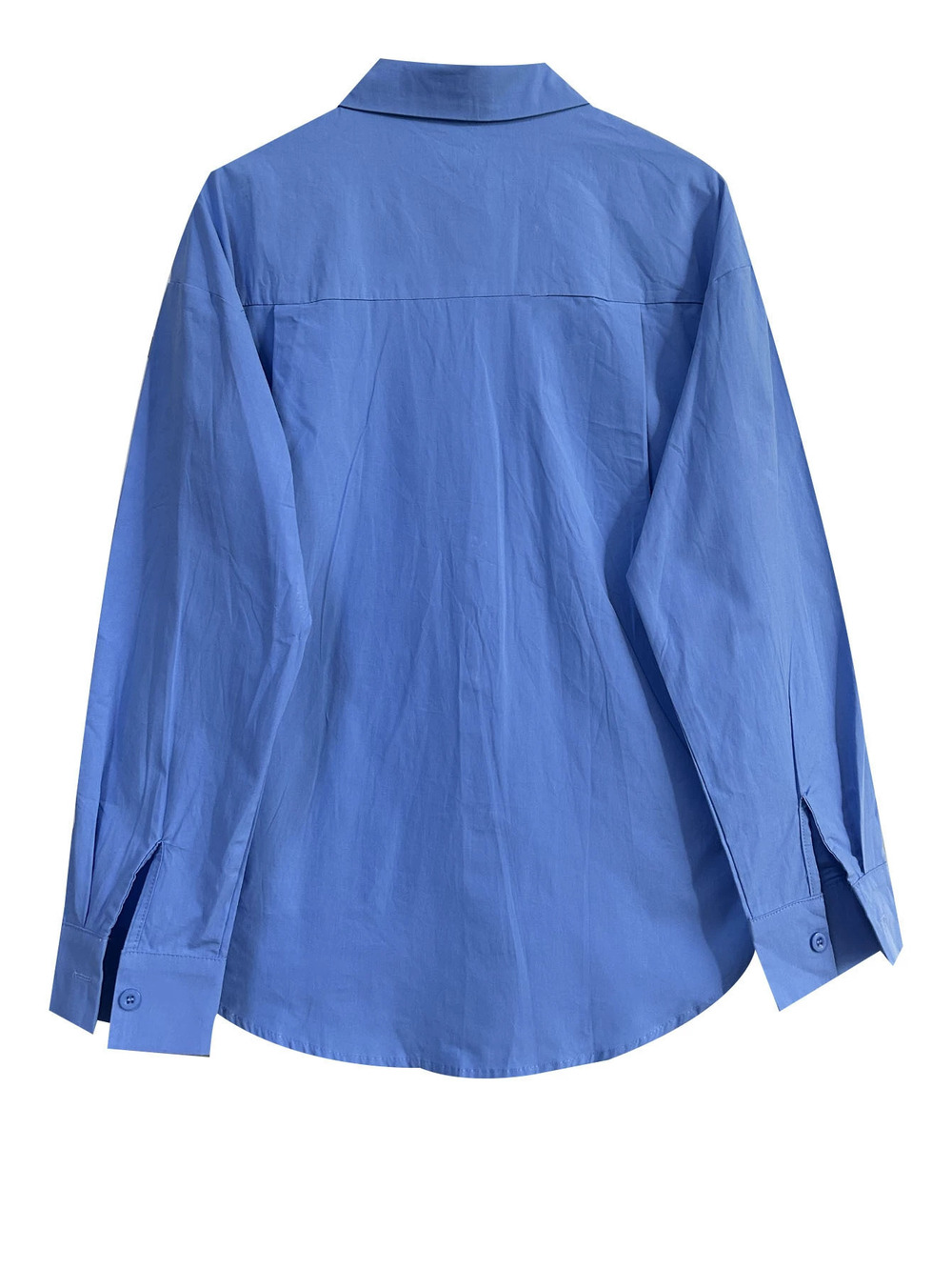 ZARA Women Casual Loose Long Sleeve Shirt with Notch Lapel Oversized Top - Picture 5 of 6